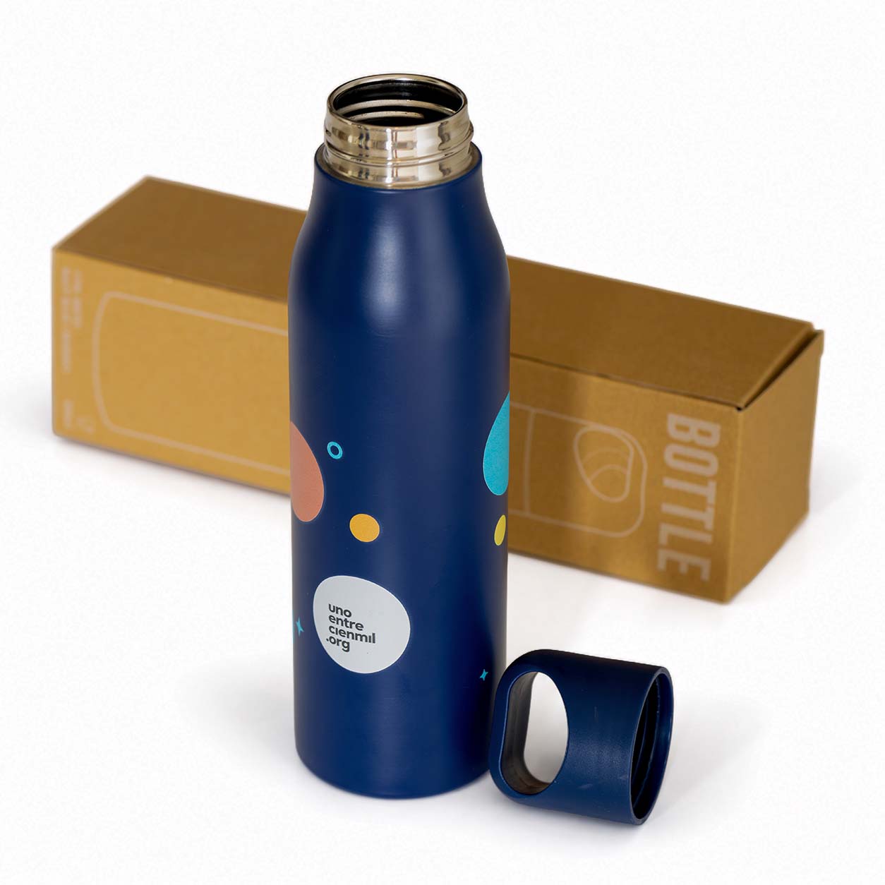 Botella solidaria planetas de Unoentrecienmil